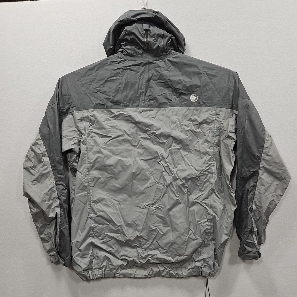 Marmot Jacket Men XL Gray Rain Lightweight Waterproof Hooded Hiking Windbreaker - Picture 2 of 12